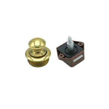 Mini Push Button Latch - Brass - Brown Mechanism