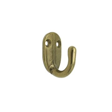 Single Coat Hook - Brass