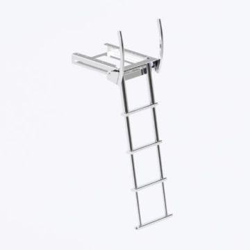 2201 Series Telescopic Ladder with Brown Non-Slip Tread, 3 Steps, 380mm Wide