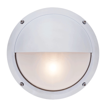 Round Bulkhead Light with Eyelid - Chrome With Clear Glass