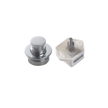 Round Mini Push Button with Mechanism - Chrome - White Mechanism - Max. Panel Thickness 16.00mm