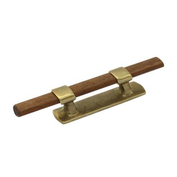 Bollard Deck Cleat with Wooden Bar - Brass - 222mm