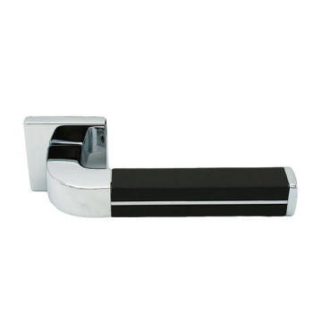 Leather Wrapped Door Handle - Chrome With Brown Leather