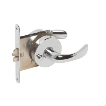 Anti-rattle Mortise Lock Set, Short Handle - Chrome - 18mm-23mm - With Privacy