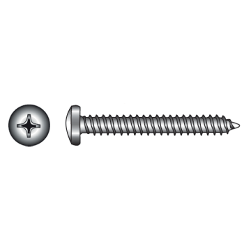 316-Grade Stainless Steel (A4) Phillips Pan Head Self-Tapping Screws - 3.5mm - 38mm (No.6)
