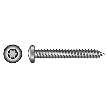 316-Grade Stainless Steel (A4) Torx Pan Head Self-Tapping Screws - 3.5mm - 25mm (No.6)