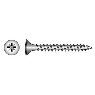 316-Grade Stainless Steel (A4) Self-Tapping PZ Countersunk Wood Screws - 3.5mm - 16mm (No.6)