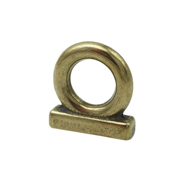 61A00B natural brass mooring eye with stud fixing